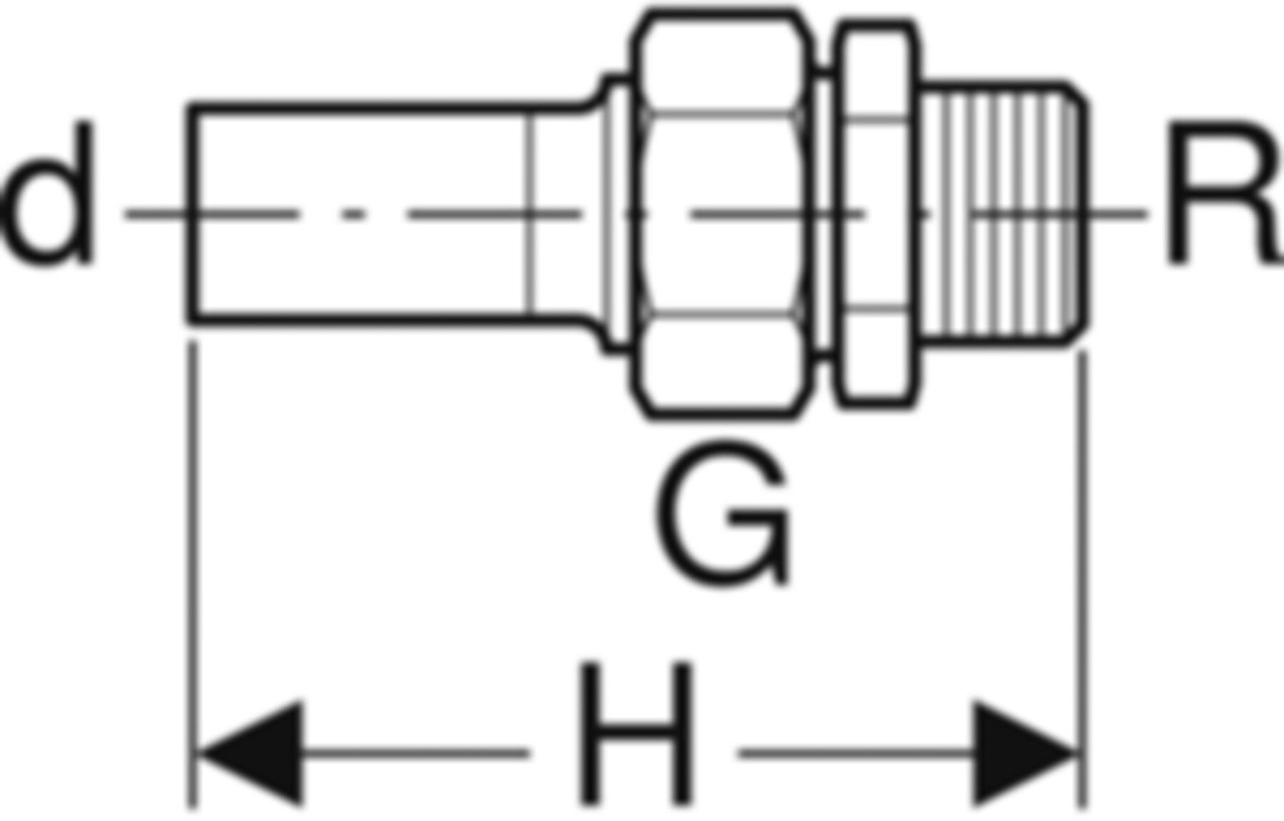Übergang lösbar mit AG 18mm- 1/2" 35402 Überwurfmutter Messing mit Steckende - Mapress-Sanitär-Presssystem-Formstücke