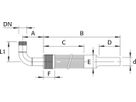 RMA Hauseinführung für Gas PN 5 Typ C Bogen 90° mit Flansch d 160mm / DN 150 - Wild Gebäudeeinführung