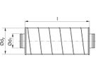 Rohrschalldämpfer 50mm 100mm SLU-V L = 0.90 m - Spiralfalzrohre und Zubehör System Safe