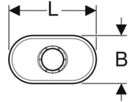 Trichter oval, ohne Rand, mit Ventilsieb d 50mm 352.379.16.1 - Geberit-Sifon + Apparateanschlüsse