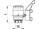 Kugelhahn Firesafe-Griff für Gas 6888 mit Trennstelle 1" - Hawle Armaturen
