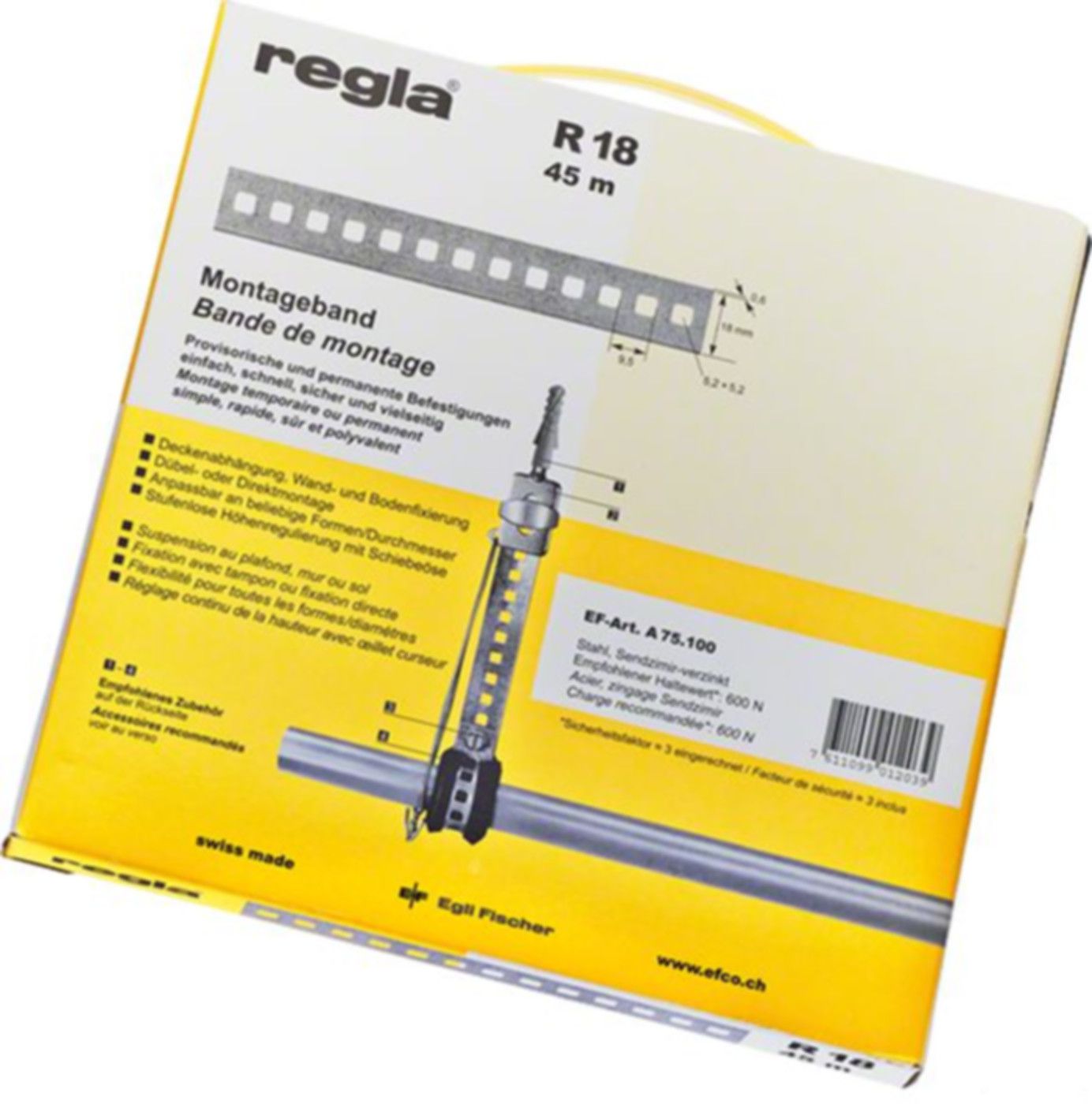 REGLA Lochband, verzinkt R 23, Rolle à 30 m, A 80.100 - Regla Aufhängesystem