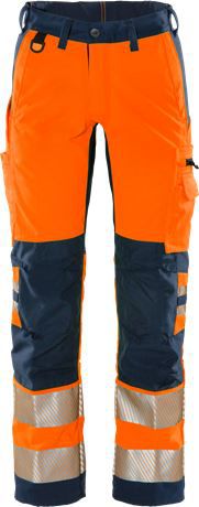 FRISTADS High Vis Stretch-Hose Kl. 2 2712 PLU Gr. C66 orange-marine - Textilien