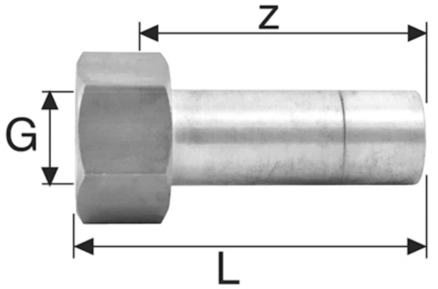 Übergang mit Einsteckende, mit IG d 35 mm - 1/2" 9823.3507 - SudoFIT-Formstücke