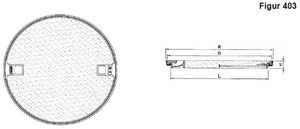 Fig.403-60 1to BeGu mit Handgriff, ohne Betonfüllung, 30kN - Schachtabdeckungen BGS