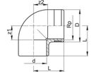 Winkel 90° mit Muffe/IG 63 mm - 2" 721 100 211 - GF Hart PVC-U Formstücke