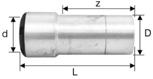 Reduktionsnippel, mit Einsteckende d 18-15 mm 9827.1815 - SudoFIT-Formstücke