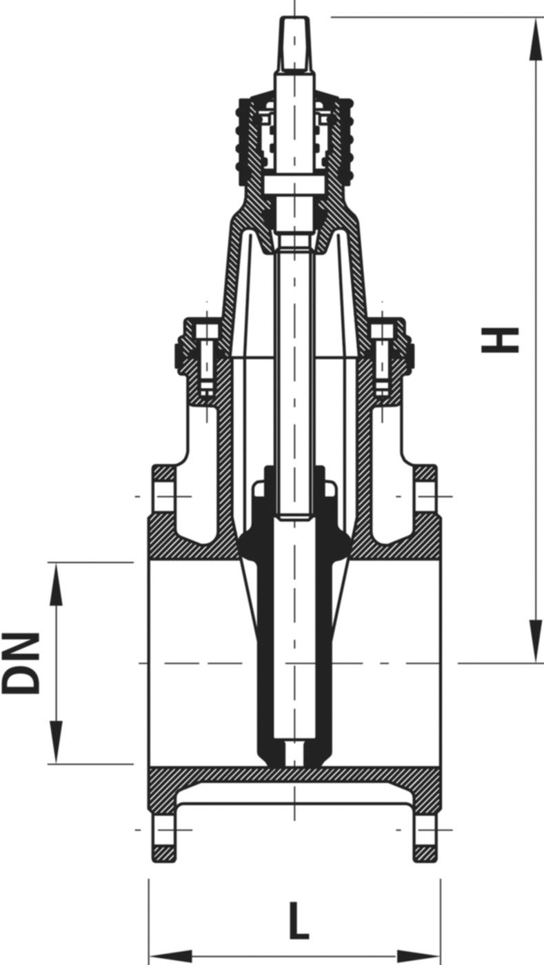 Flanschen-Schieber für Gas PN 5 4005 DN 400 - Hawle Armaturen