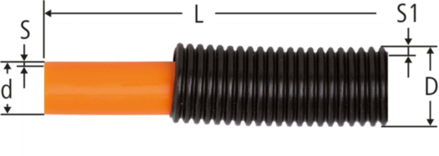 Rohr mit Schutzrohr 20 x 2,8 87130.22 Rollen à 50 m, Rohr in Orange - RN-Optiflex-Rohre 87040 16 + 20 mm