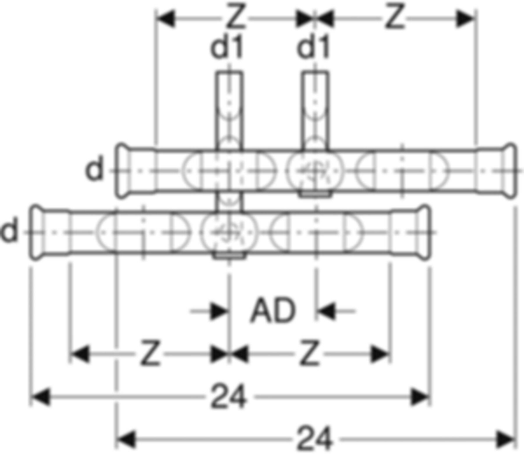 Heizkörperanschluss 18-15mm 24003 für Vor- und Rücklauf - Mapress-Heizungs-Formstücke