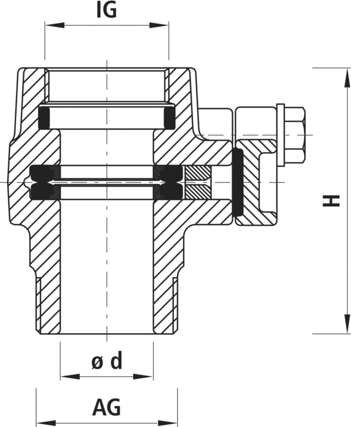 Einschraub-Anbohrsperre IG/AG 3720 2" - 2" - Hawle Hausanschluss- und Anbohrarmaturen