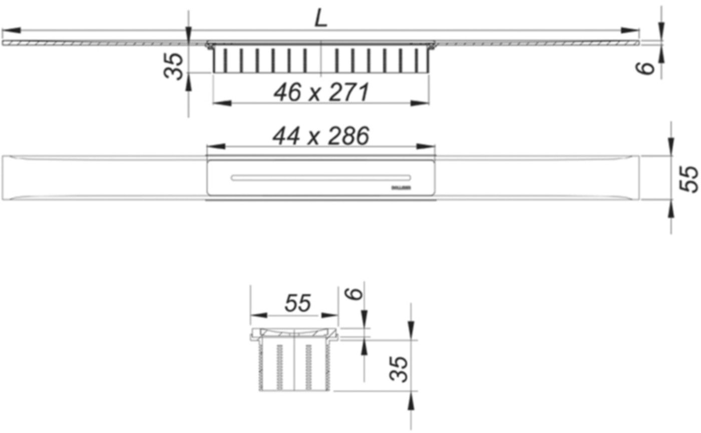 Duschrinnen CeraFloor Select 1100mm 5-538055 Edelstahl matt, Einbau an Wand oder in Fläche - SCHACO Entwässerungstechnik