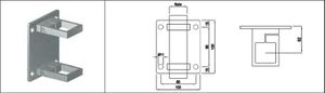 Pfosten-Klemmhalter eckige Form 40x40 mm geschliffen 1.4301 Plattendicke 5 mm - INOXTECH-Handlauf-/Geländer-System