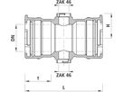 Hausanschluss-Stück mit Steckmuffe 5411 mit Doppel-ZAK-Abgang DN 80 - Hawle Steckmuffenformstücke