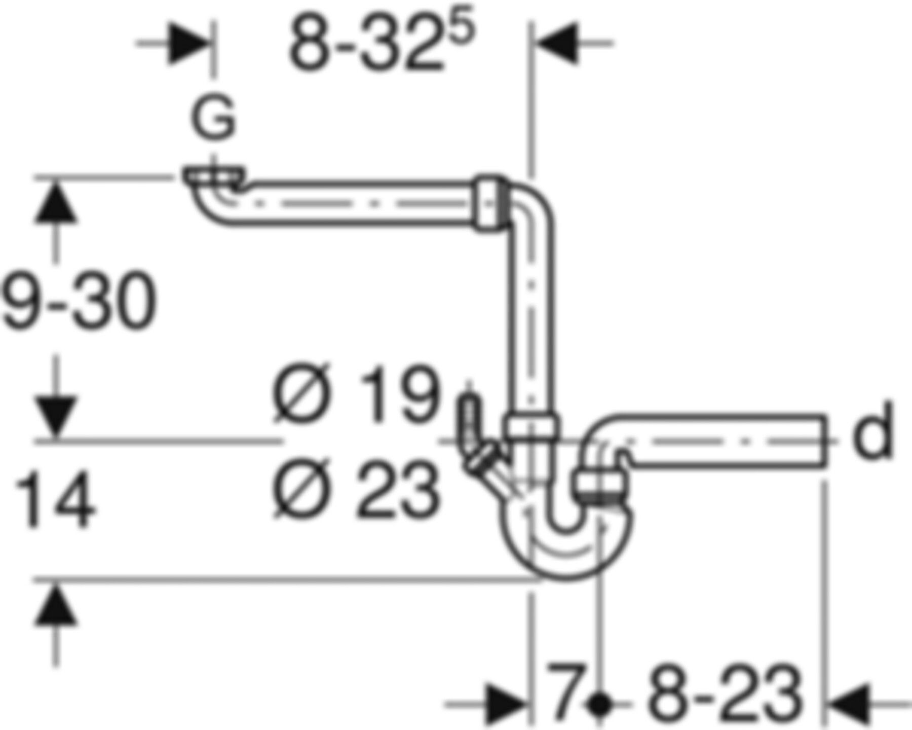 Spültischsifongarnitur PP 1-teilig d 56mm - 2" 152.802.06.1 - Geberit-Sifon + Apparateanschlüsse
