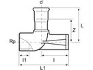 Armaturenanschlusswinkel 90° mit IG/WA 15 mm - 1/2" S33PC - Eurotubi Press-Formstücke Sanitär