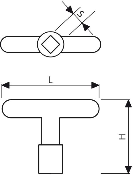 Fig. 3270 001 00 Verriegelunsschlüssel für Schachtabdeckel, Innenvierkant 13mm - Zubehör Schachtabdeckung von Roll