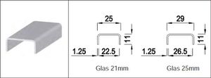 Rostfreies Abdeckungsprofil 1.4301 L= 2990 mm für Glas 21 mm geschliffen - INOXTECH-Handlauf-/Geländer-System
