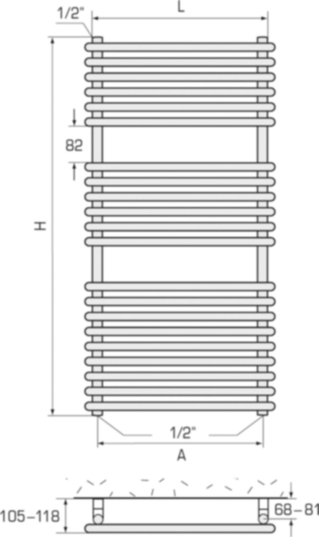 Handtuchtrockner BoInox BI 50/ 68 Breite 50 cm, Höhe 68 cm 351 W - Borer Heizkörper-Programm