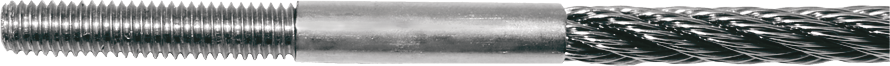 Vissline-Seilhülsen mit Aussengewinde M8 x 60 mm links 1.4404 - INOXTECH-Handlauf-/Geländer-System