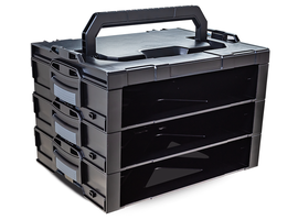 i-BOXX Rack 3er Block BSS schwarz / anthrazit B445 x T342 x H301 Gewicht 4.3 kg ohne Schubladen, - Werkzeugkoffer,Sortimentskoffer,Behälter