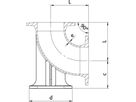 Einflansch-Bogen 90° mit Fuss Typ N DN 125 PN 10/16 - WILD Flanschformstücke
