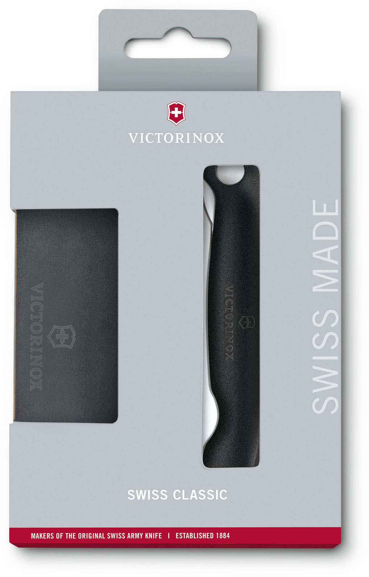 VICTORINOX Schneidbrett-Set 11cm inkl. Picknickmesser, schwarz - Heften, Schneiden