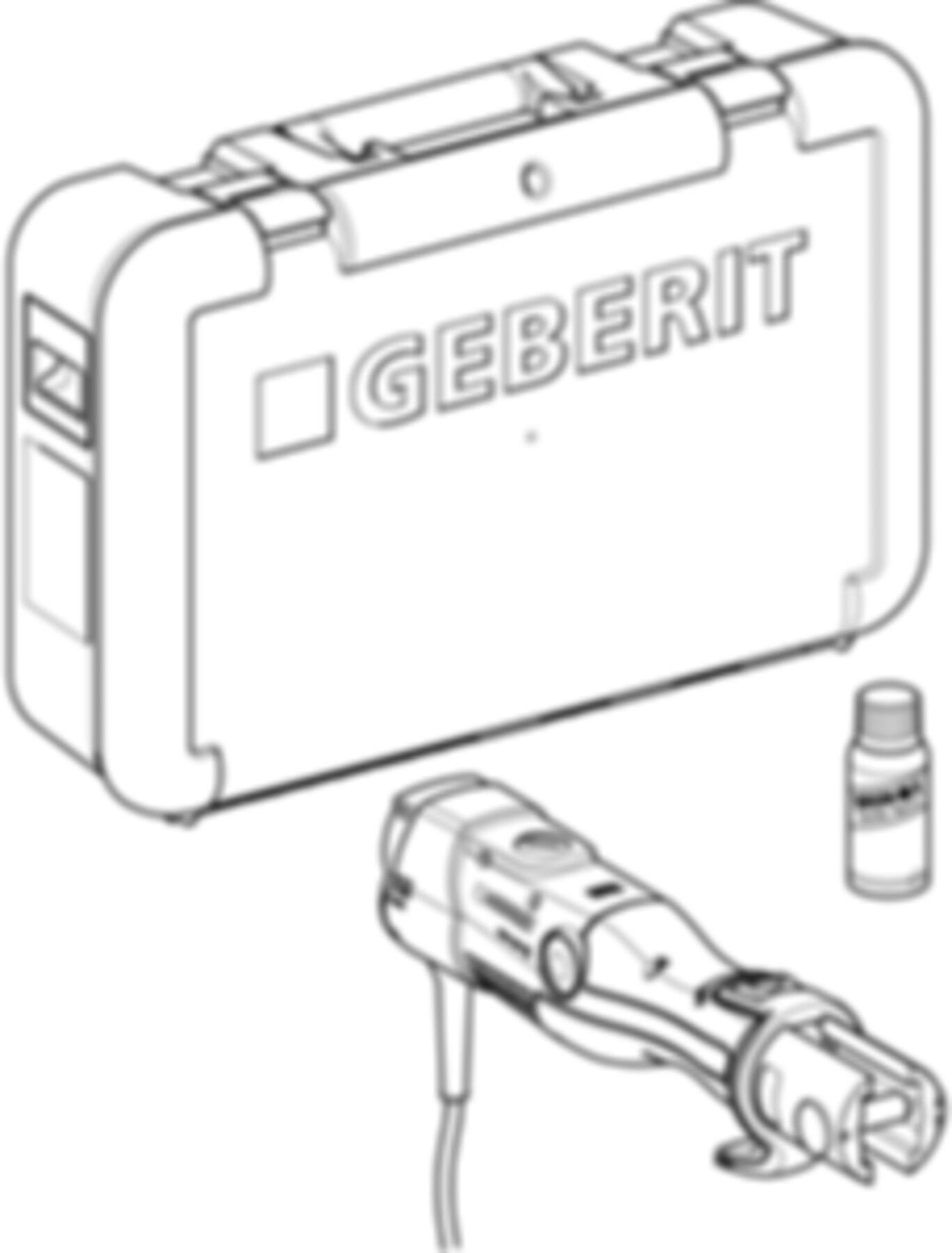 Presswerkzeug ECO203 (2) 691.024.P3.1 im Koffer, Netzbetrieb, mit FlowFit Einsatz - Geberit Werkzeuge und Zubehör