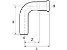Bogen 90° m/Steckende 15 mm S21AC - Eurotubi Press-Formstücke Sanitär