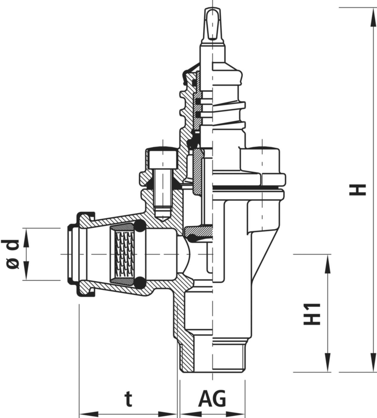 Hausanschluss-Eckventil mit 3130 PE-Steckmuffe d 40mm - 2" AG - Hawle Hausanschluss- und Anbohrarmaturen