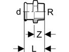 Übergang mit AG 22 mm - 1" C81RE - Eurotubi Press-Formstücke Heizung