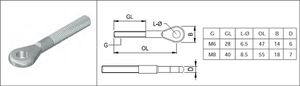 Oese mit Aussengewinde Rechtsgewinde M6 L= 47 mm 1.4301 - INOXTECH-Handlauf-/Geländer-System