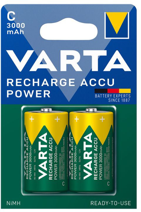 VARTA Batterie Power Accu 2x C / HR14 (3000mAh) - Elektrozubehör