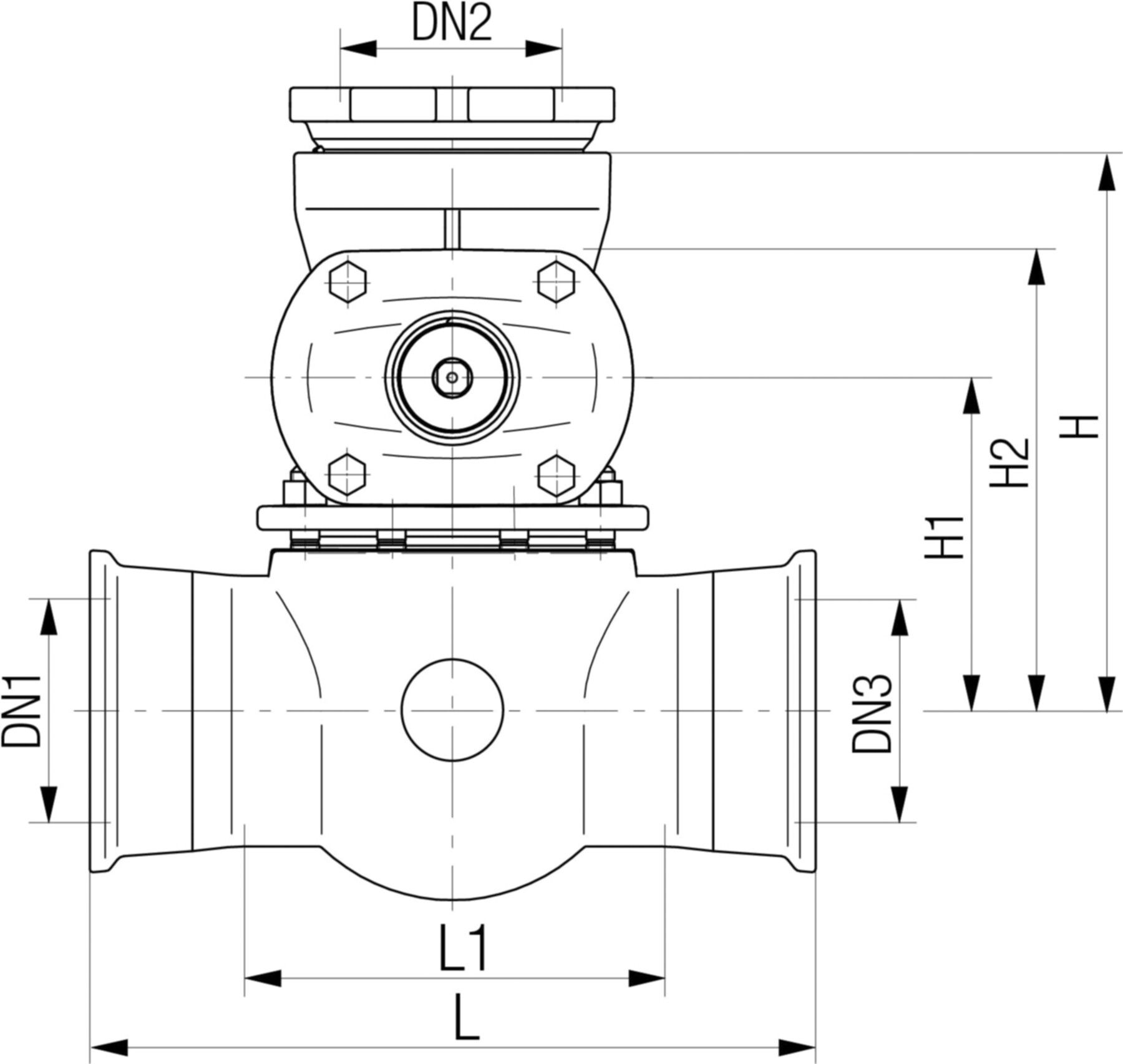 Universal 1, Fig. 5477 mit Steckmuffe/Schraubmuffe DN 150/80 - Von Roll Armaturen