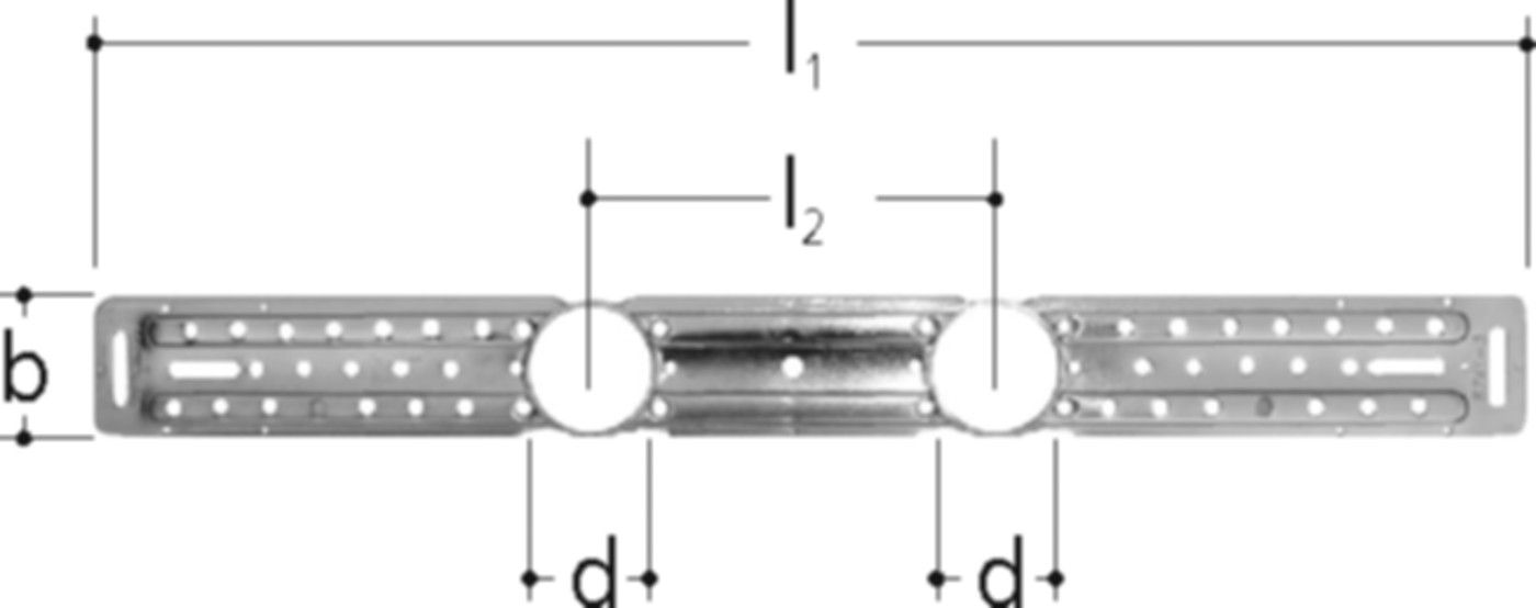 Dosenhalter doppelt 153 mm 5741.013 - JRG Sanipex-Rohre und Formstücke