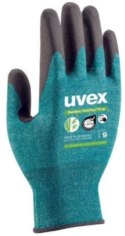 UVEX Schutzhandschuhe Bamboo TwinFlex D xg Gr. 8, grün/schwarz, Art. 60090 - Arbeitsschutz