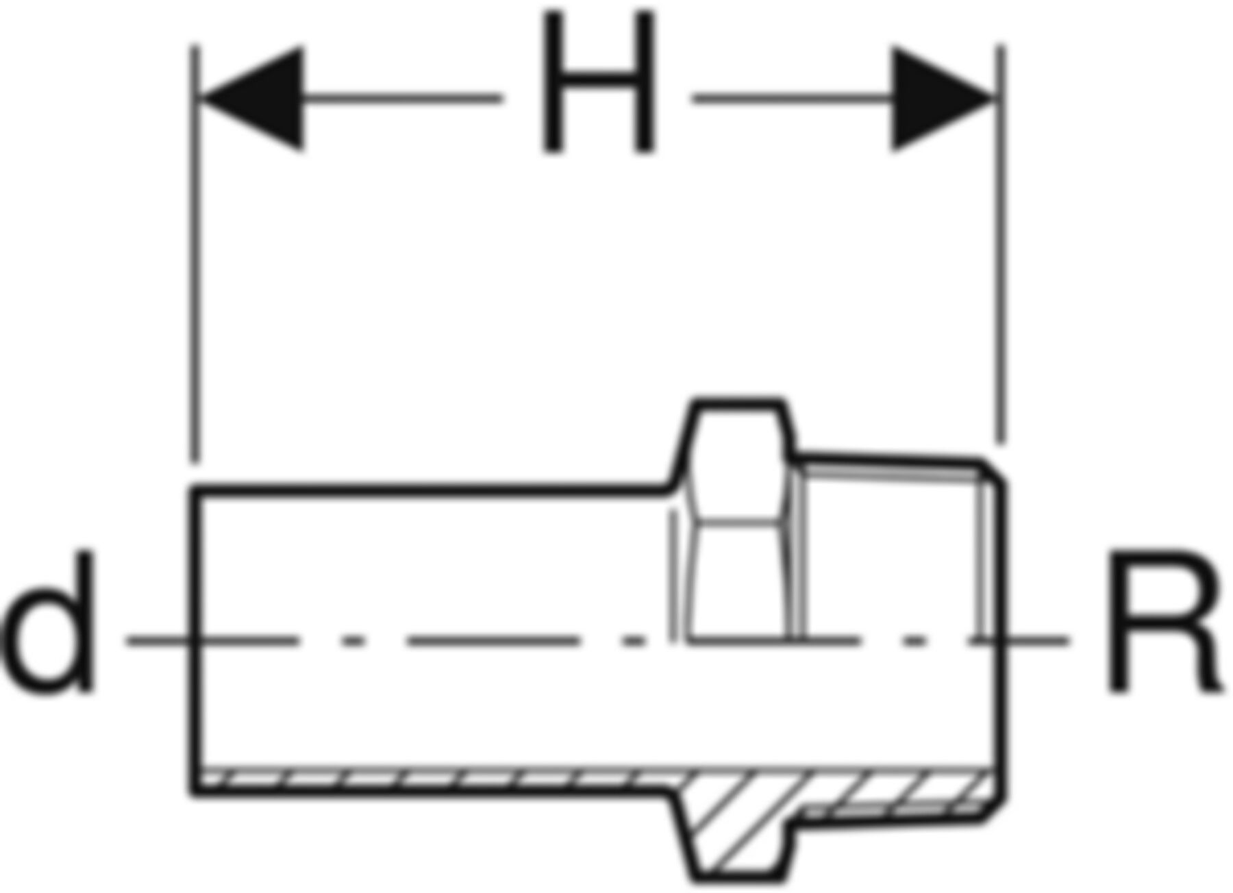 Übergang mit AG 28 x 1" 31937 mit Steckende - Mapress-Sanitär-Presssystem-Formstücke