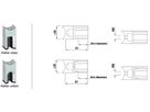 Glashalter eck Form einges Mod. Fornalp 9.52mm Mittelpfosten 42.4 mm 1.4301 - INOXTECH-Handlauf-/Geländer-System
