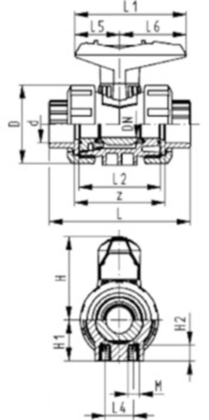 Kugelhahn 546 Pro EPDM 63 mm mit Klebemuffen 161 546 067 - GF Hart PVC-U Formstücke