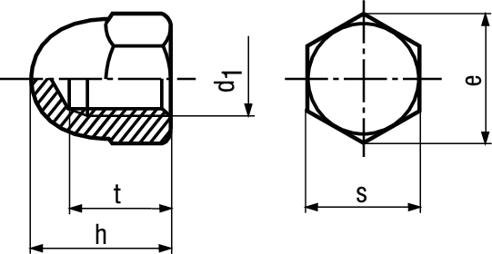 6-kt.-Hutmuttern hohe Form Polyamid BN83 M4 - Bossard Schrauben