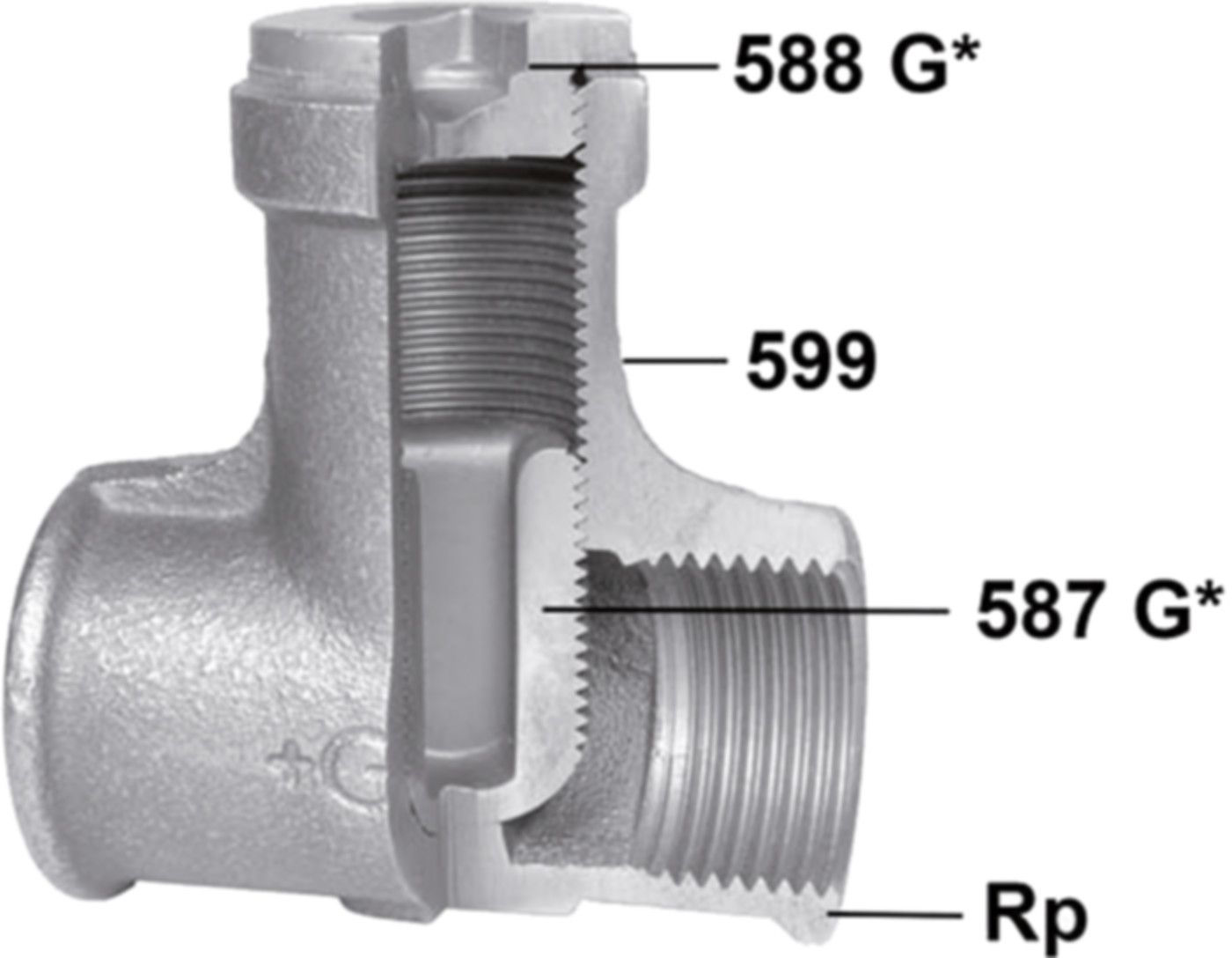 Reguliermuffe 599a S 1/2" 770 599 104 - GF schw. Tempergussfittings