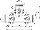 Combi-3 mit Schraubmuffen 4470 DN 125/125 - Hawle Armaturen