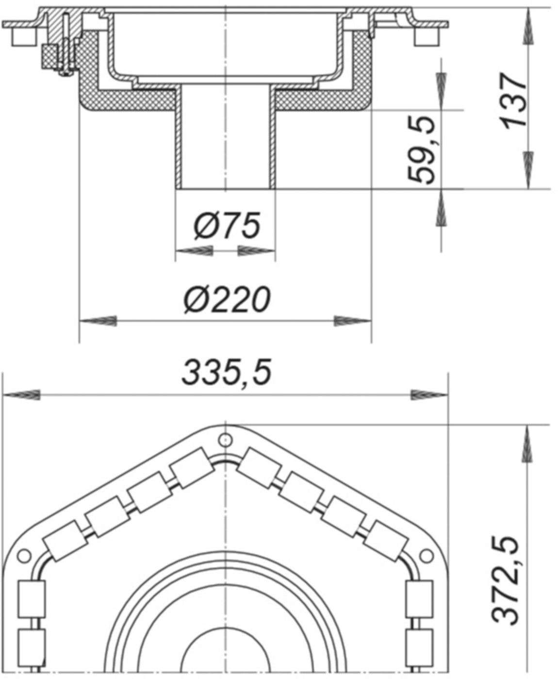 Dachablauf SwissUnico senkrecht 75mm 3-620057 - SCHACO Entwässerungstechnik