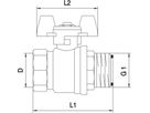 Kugelhahnen flachdichtend 1" x 3/4" f/Edelstahlverteiler 1" 140 63 83 - Oventrop Verteiler