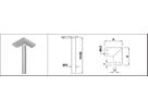 Einschweisskonsole m. Eckenauflageblech HI. 42.4/ 12 mm B 25 mm geschl. 1.4301 - INOXTECH-Handlauf-/Geländer-System
