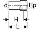 Übergang mit IG 42 x 1/2" 33852 mit Steckende - Mapress-Sanitär-Presssystem-Formstücke