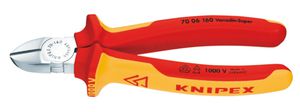 KNIPEX Seitenschneider, verchromt 7006, L= 160 mm, 1000V, VDE/SEV geprüft - Zangen, Schneiden