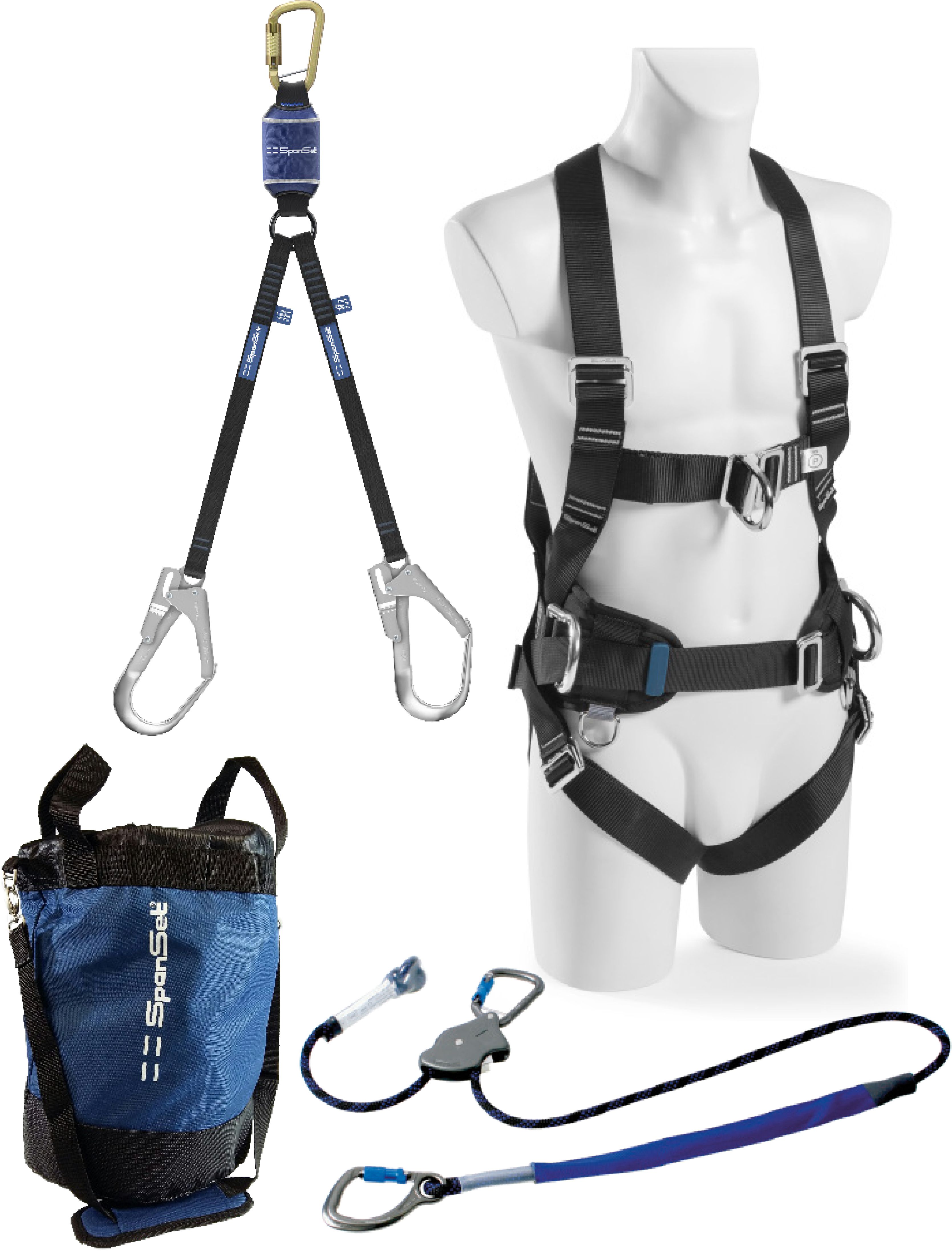 SPANSET Safety-Kit für die Arbeitsplatzpos. 2m Typ SK-701 2-Punkt-Auffanggurt,Halteseil mit Seilk - Arbeitsschutz