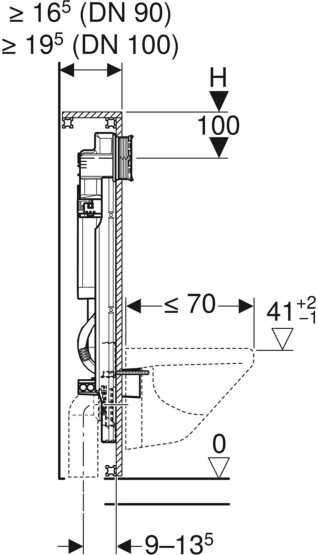 Wand-WC-Element Sigma 461.323.00.5 Typ 114 Elektro-und Kommunikationsanschl. - Geberit-GIS