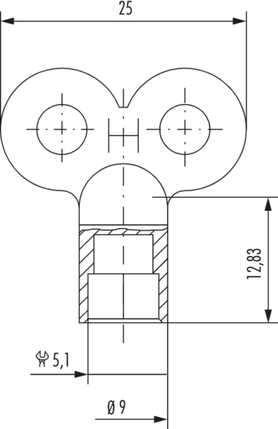 Lufthahnenschlüssel Vierkant 5 mm 2 400 0500 05 - Hummel Programm